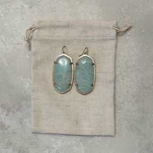 Kendra Scott Gold and Light Green Earrings